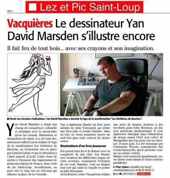 Article sur illustrateur Ian Marsden - Midi Libre 18/04/2015