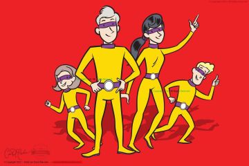 Superhero Family - Character Designs (vector art)