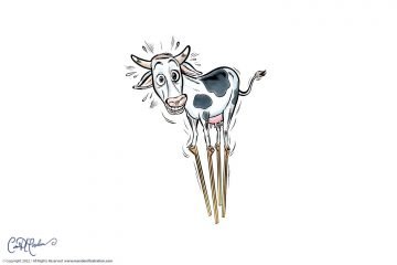 Cow on stilts