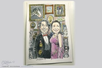 Wedding Portrait - Custom Portrait Cartoon commissioned artwork - from photographs