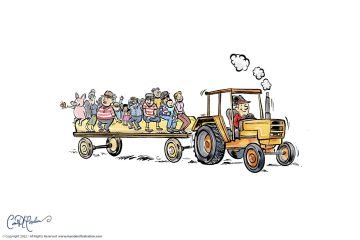Tourist tractor ride