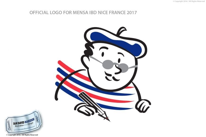 Mensa IBD 2017 Nice Image of logo, character and mascot design by Ian David Marsden