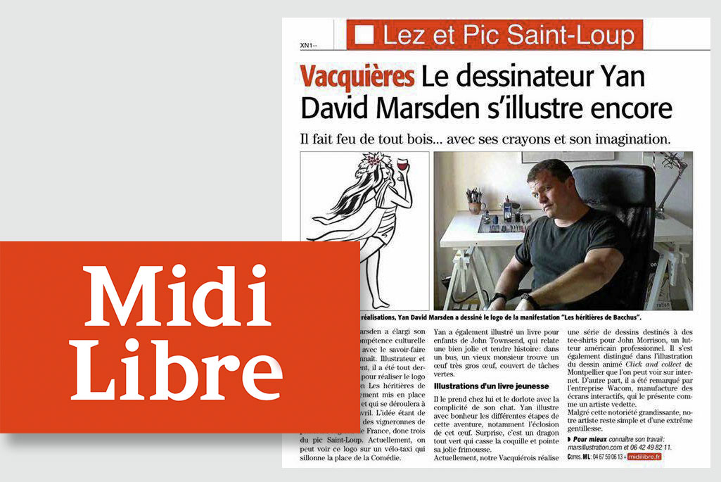 Midi Libre: Le savoir-faire de Yan – graphiste et illustrateur region Pic Saint-Loup