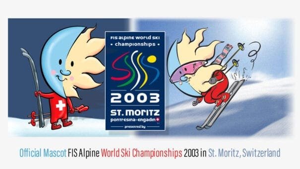 Mascot for 2003 FIS Alpine World Ski Championships in St. Moritz, Switzerland.