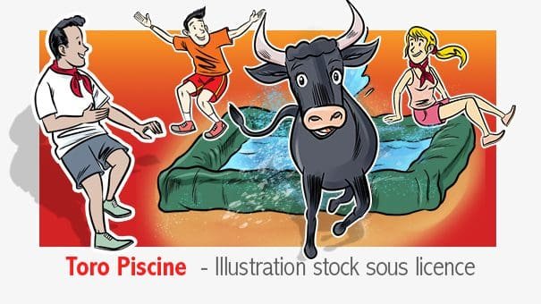 caricature de fête à la piscine