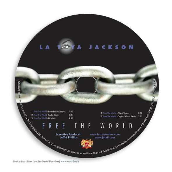 CD disc artwork La Toya Jackson Free the World with chain motif