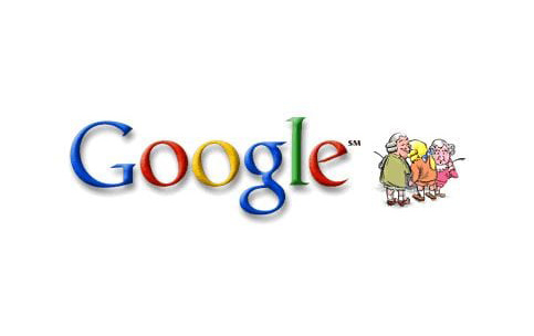 First Doodle in July 4 series – Founding Fathers near Google logo, planning.