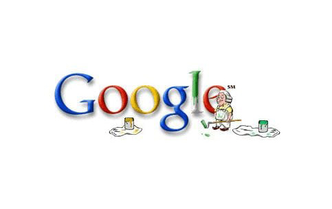 Final July 4th Doodle – character painting back the classic Google colors.