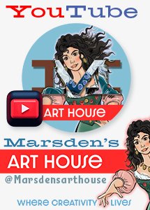 Marsden's Art House YouTube channel icon featuring a custom illustration by Ian David Marsden, highlighting creative art tutorials and animations.