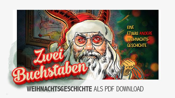 Cover-Illustration für die Weihnachtsgeschichte “Zwei Buchstaben” von Helmi Sigg, gestaltet von Schweizer Illustrator Ian David Marsden.