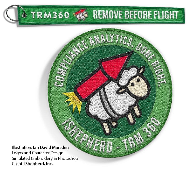 goodies and patches with character design ishepherd TRM360 rocket sheep
