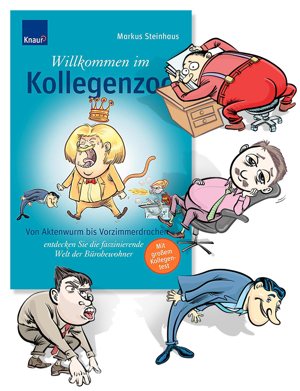 Animal metaphors for office personalities: Ablagemaus, Abteilungshai, Aktenwurm from Kollegenzoo