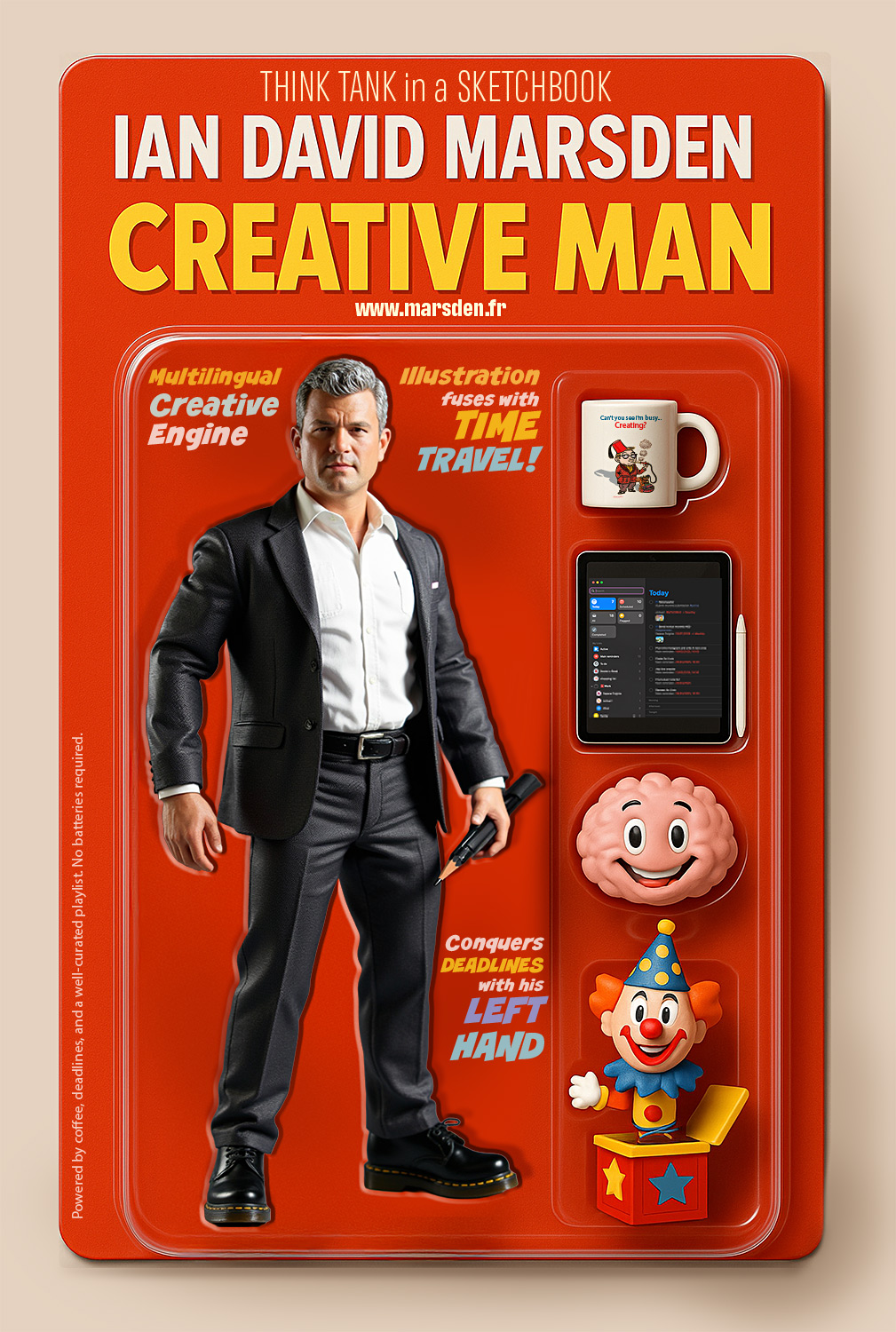 Creative Man action figure promotional visual for Ian David Marsden