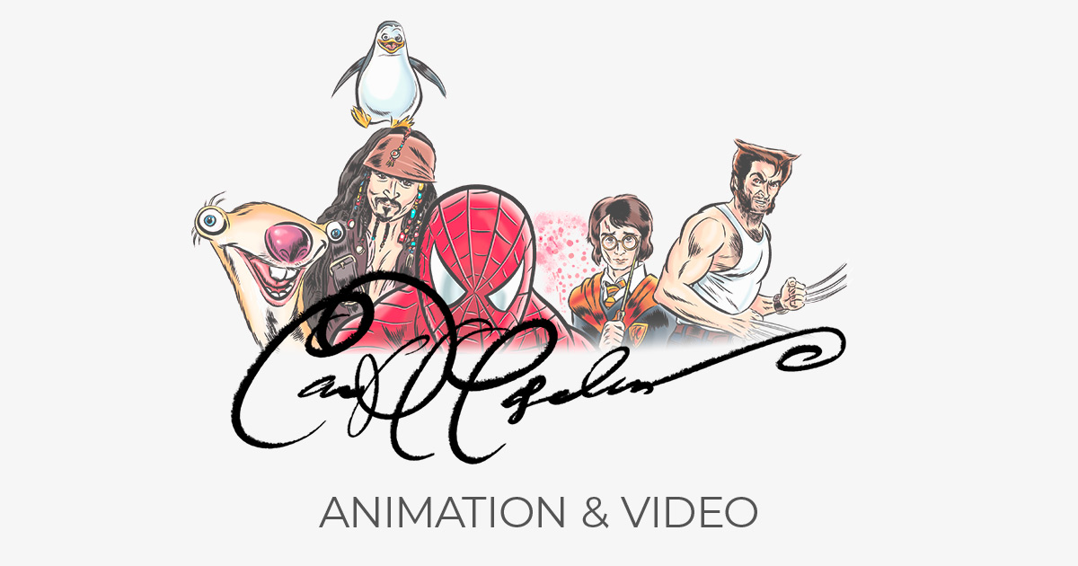 Animated characters including Spider-Man and Harry Potter by Ian David Marsden