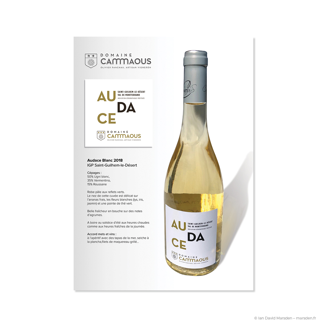 fiche technique vin blanc Audace Domaine Cammaous