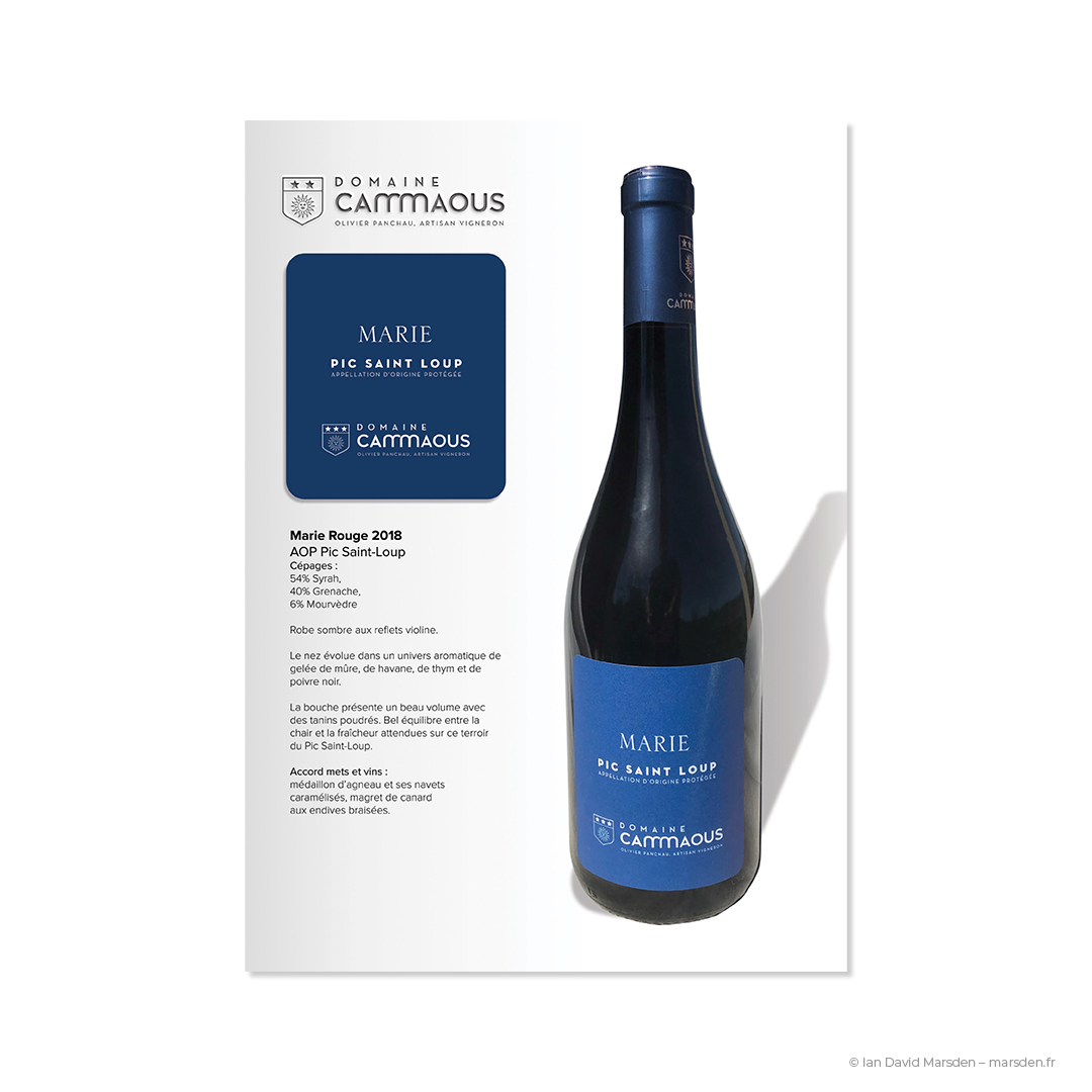 fiche technique Marie Rouge vin rouge Domaine Cammaous