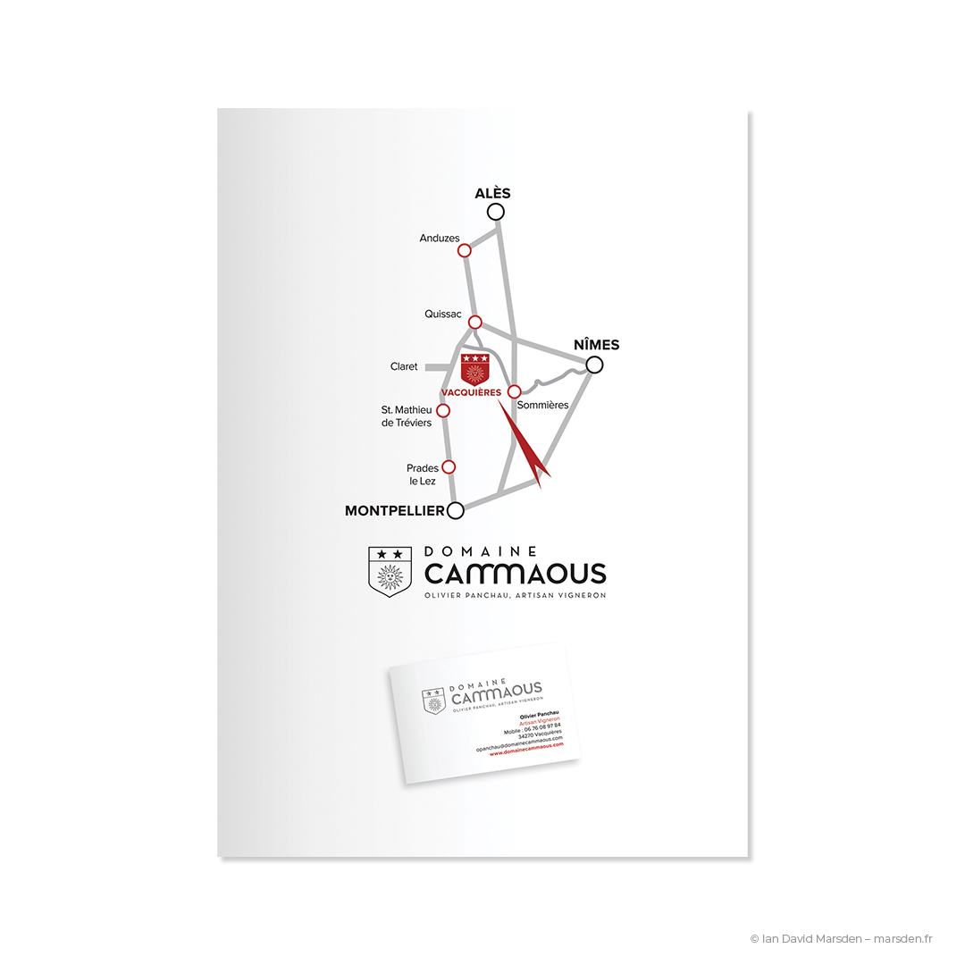 vector map back cover design Domaine Cammaous