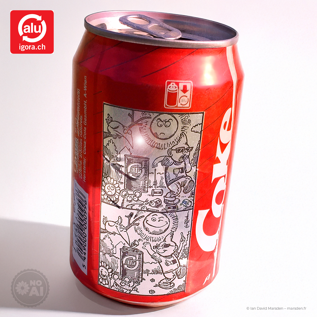 Coca-Cola nature comic strip recycling illustration