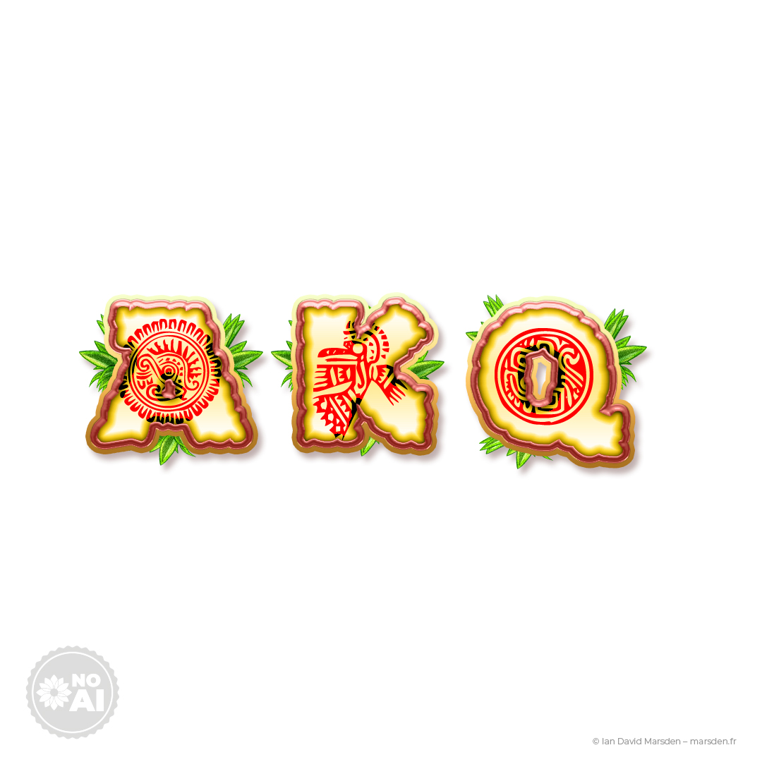 A K Q card symbols for Inca Slots social casino game