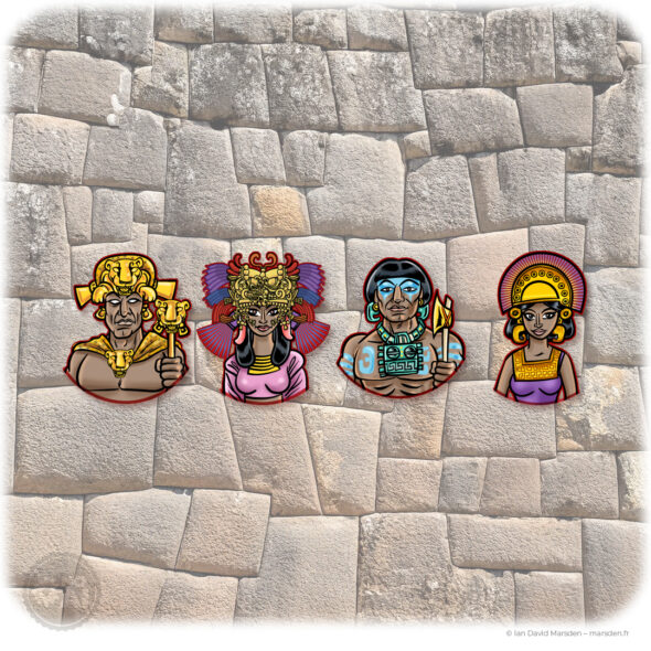 Inca Slots character symbols priest queen warrior slave