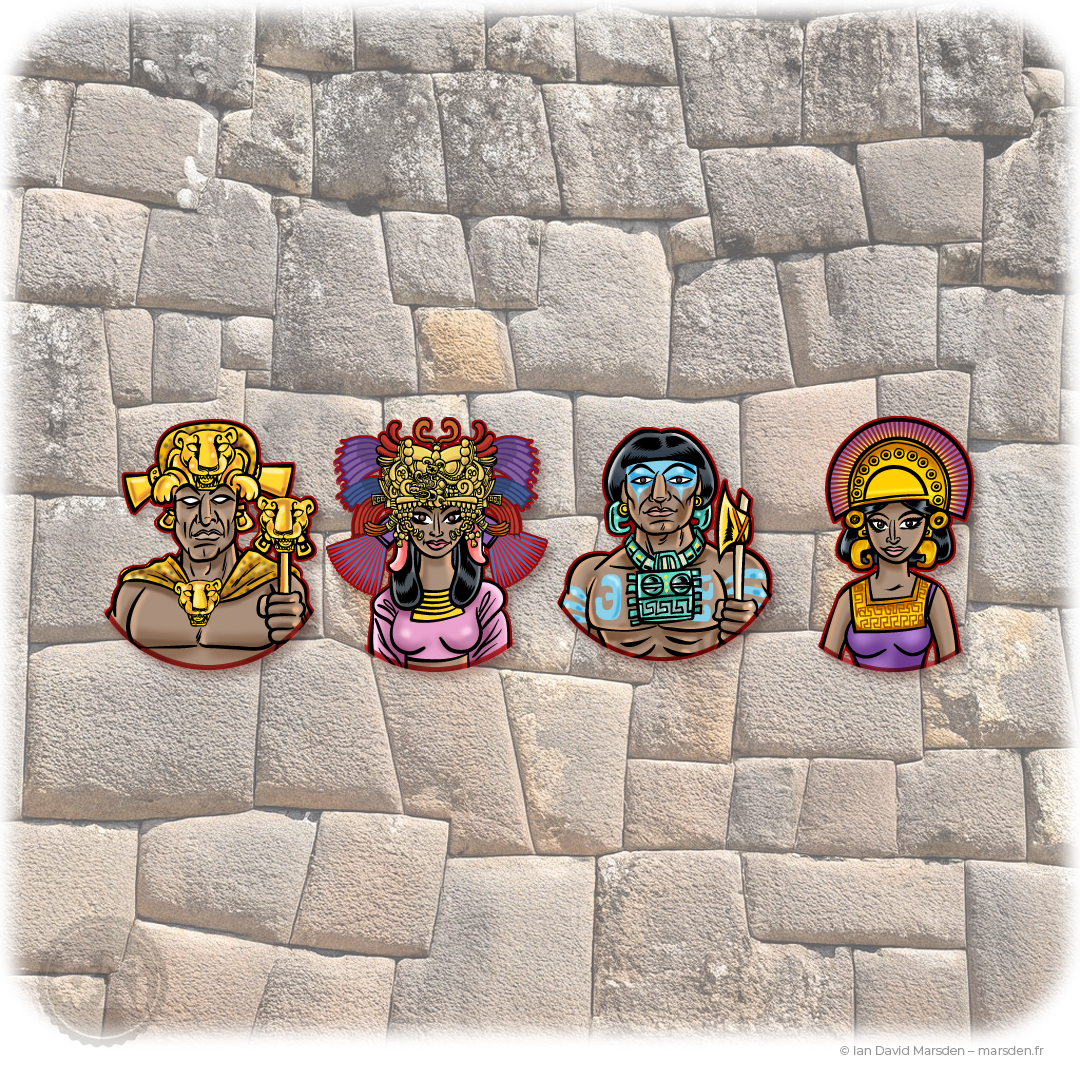 Inca Slots character symbols priest queen warrior slave