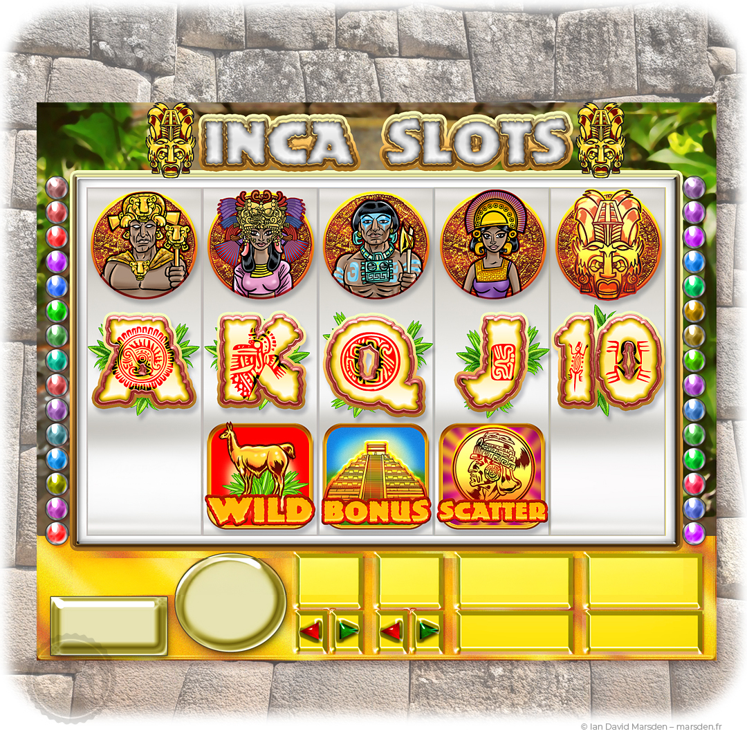 slot machine symbols and payline UI for Facebook game