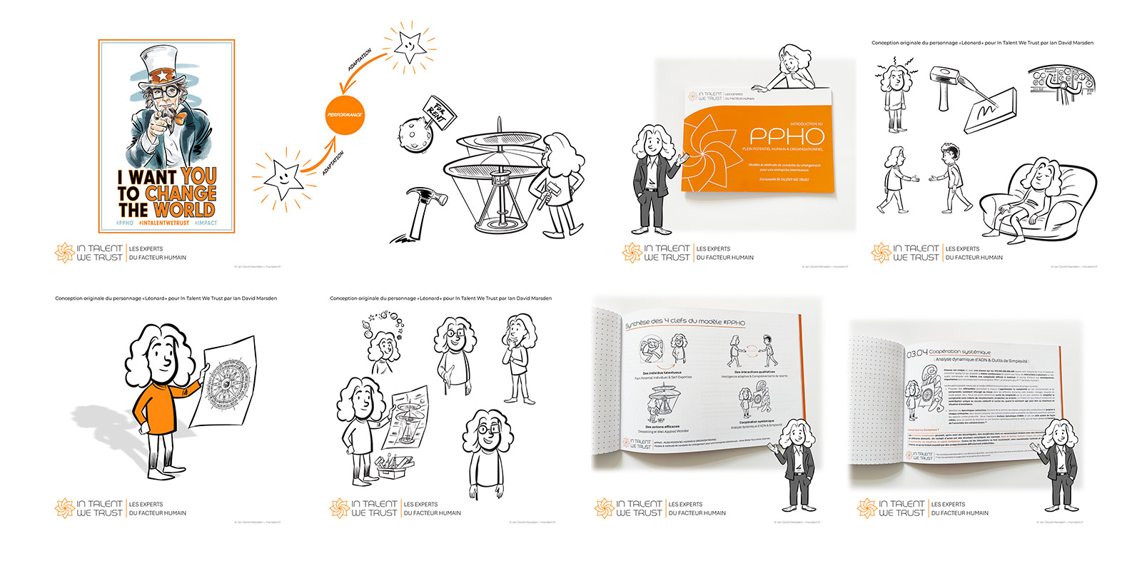 Character development and icons for internal HR communication