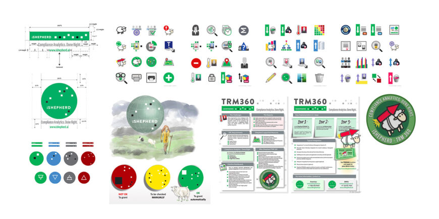 Icons and UX visuals developed for enterprise TRM software branding