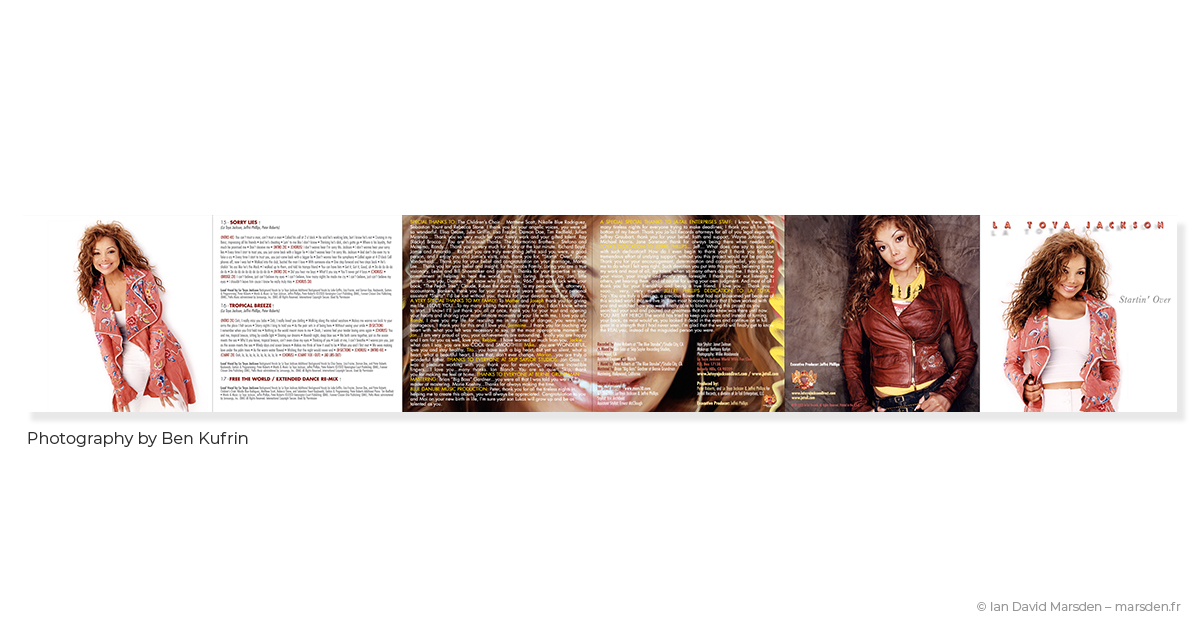 La Toya Jackson album booklet layout – Startin’ Over design