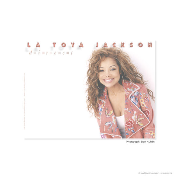 La Toya Jackson VIP access card with white theme and Ja-Tail branding