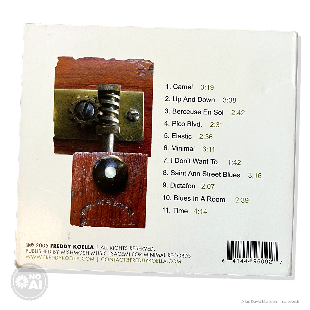 Freddy Koella Minimal album back cover design