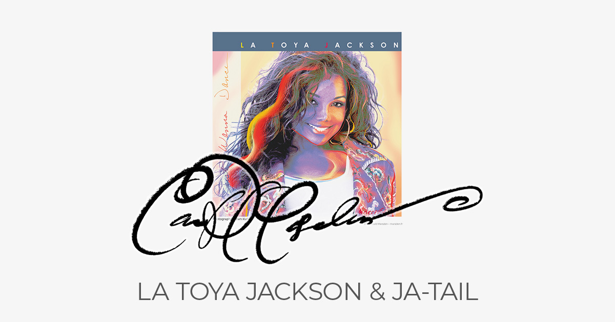 Stylized portrait of La Toya Jackson illustrated by Ian David Marsden