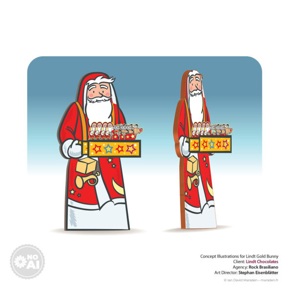 2D Santa stand display with chocolate tray