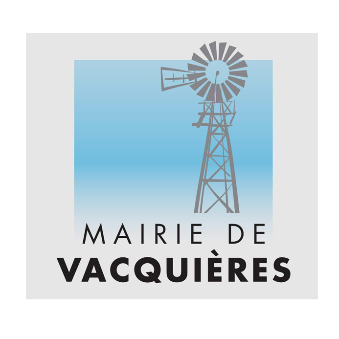 Color mairie logo for Vacquières (34270), featuring windmill and sky
