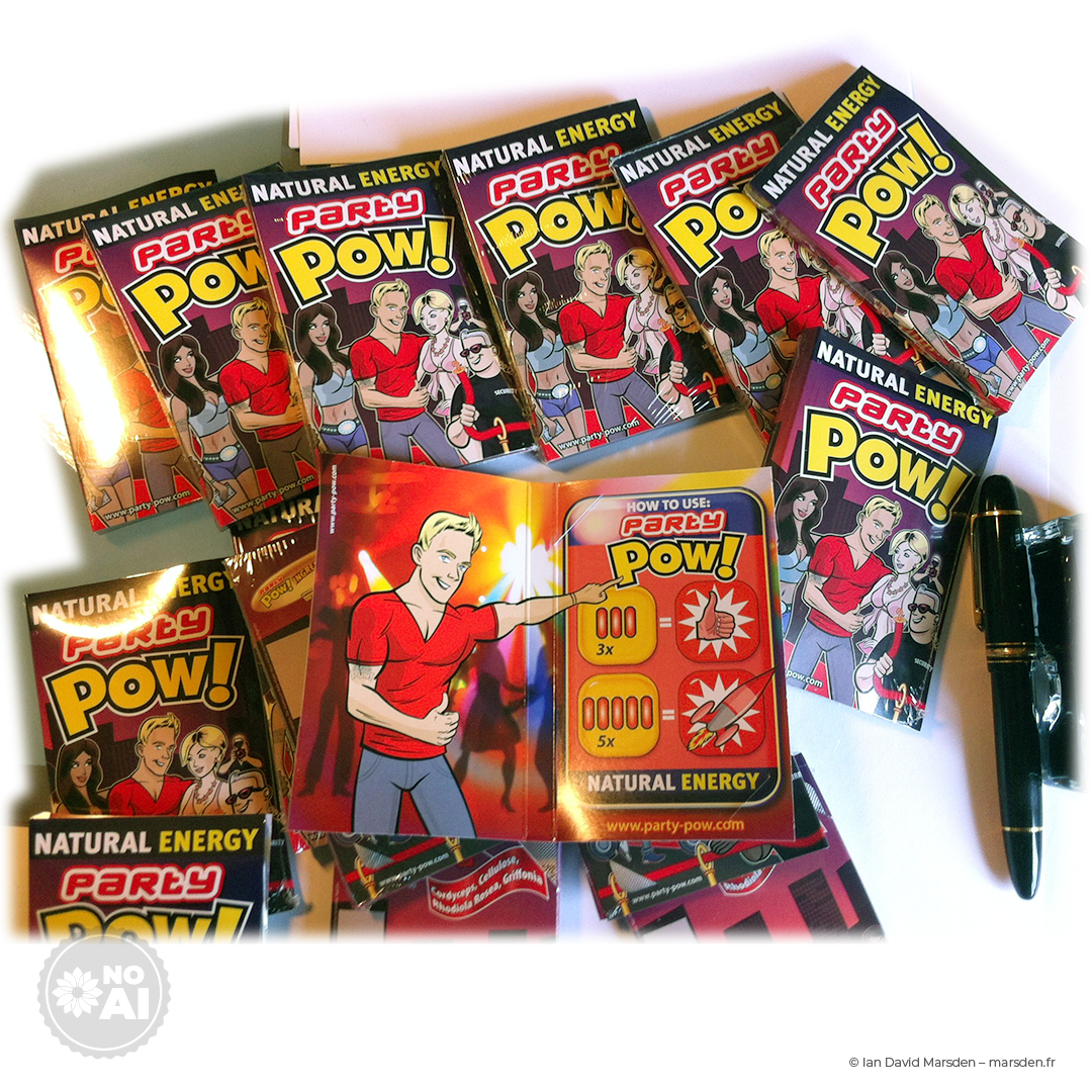 PartyPOW! capsule pack lineup – product packaging design by Ian David Marsden
