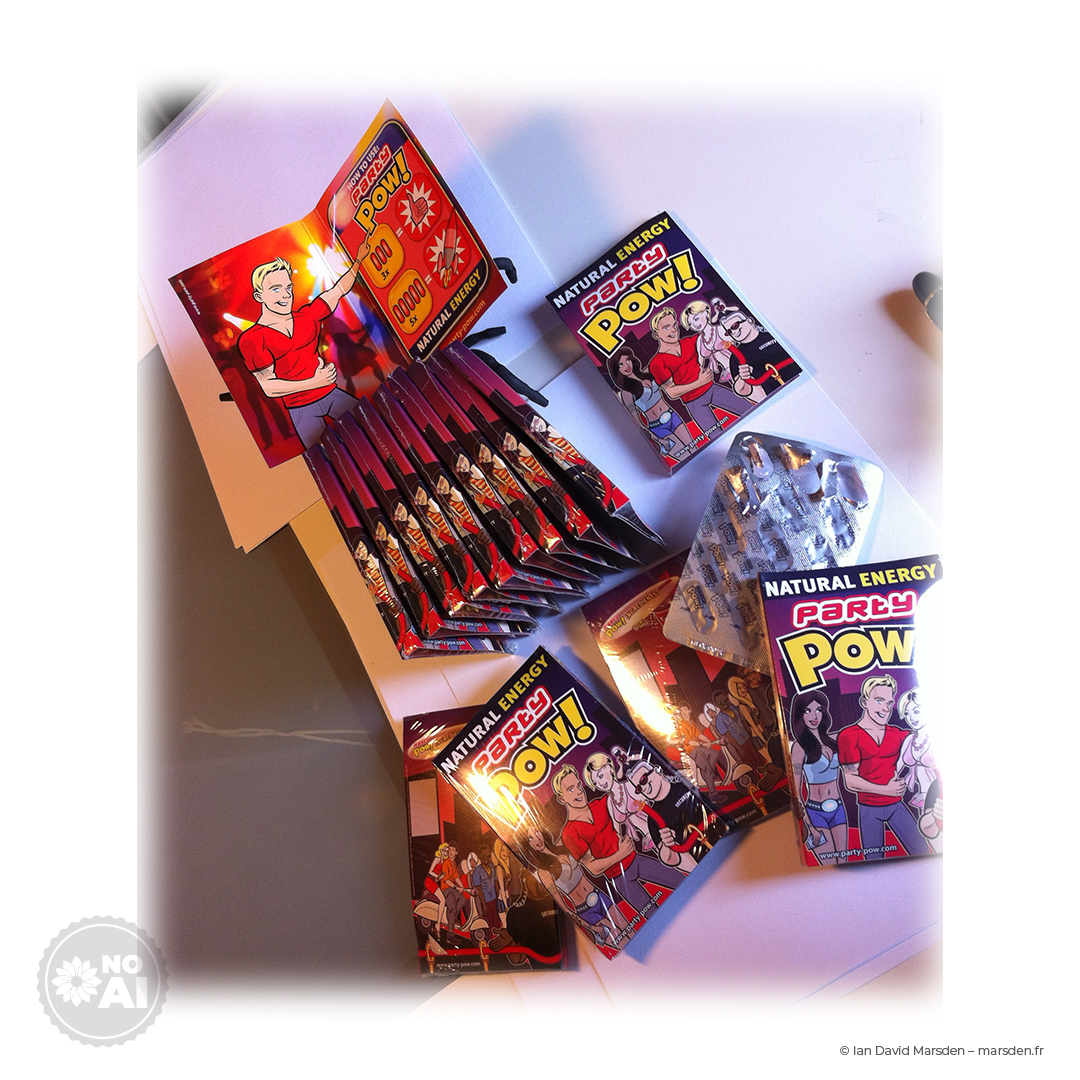 PartyPOW! energy capsule blister packaging and retail display design