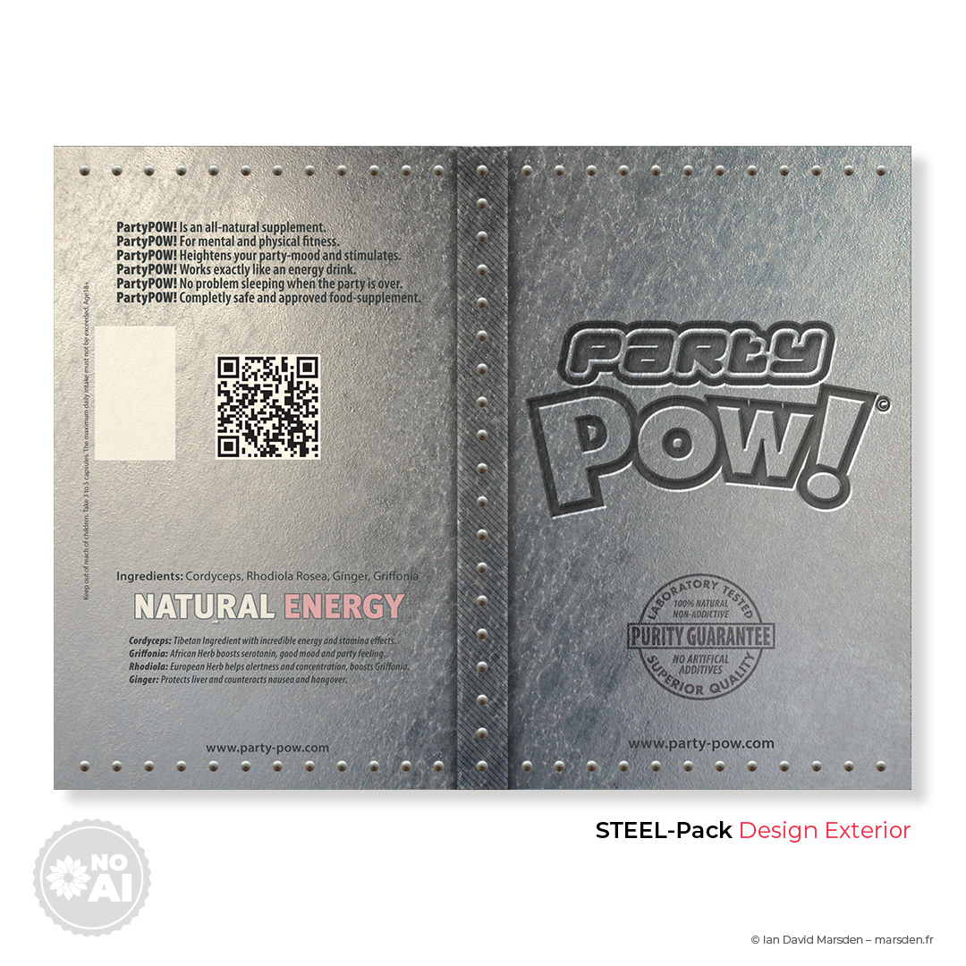 PartyPOW! steel pack chrome design capsule exterior