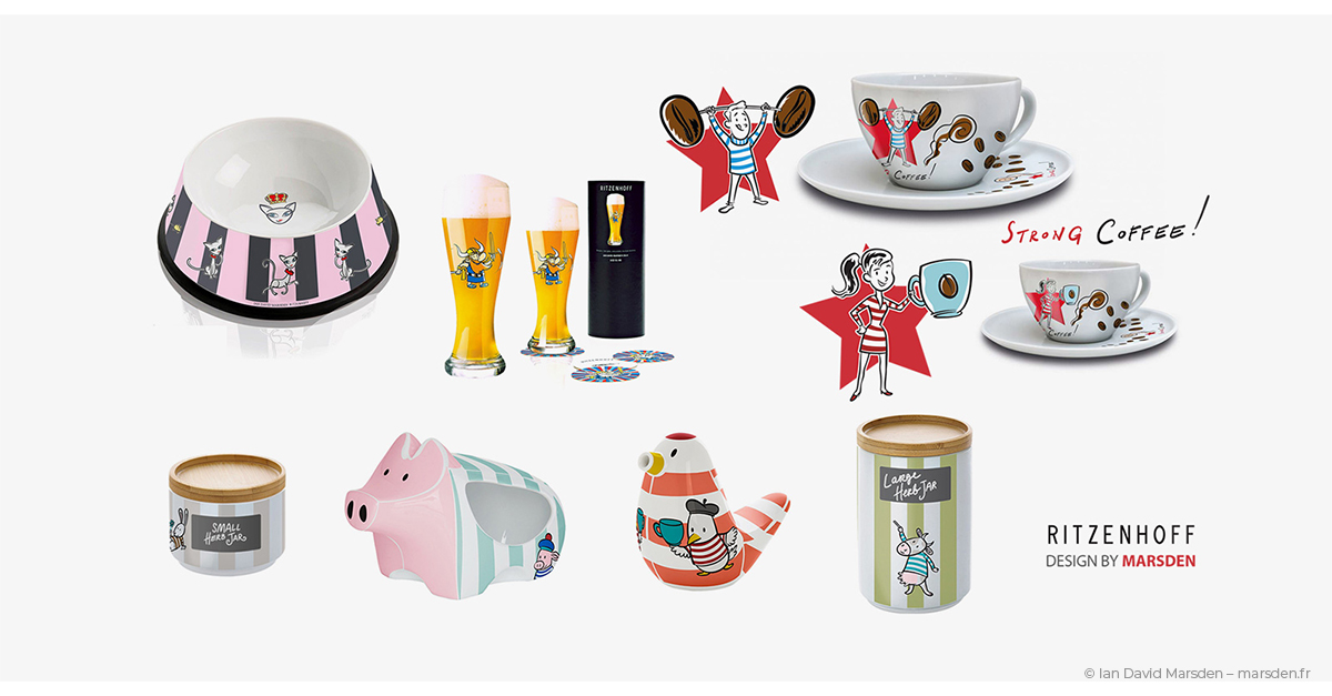 Ritzenhoff glasses and cups designed by Ian David Marsden