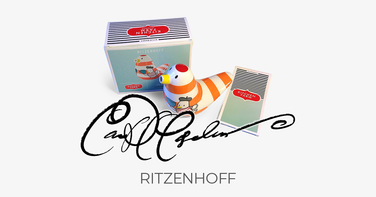 Designer packaging and product illustration for Ritzenhoff by Ian David Marsden