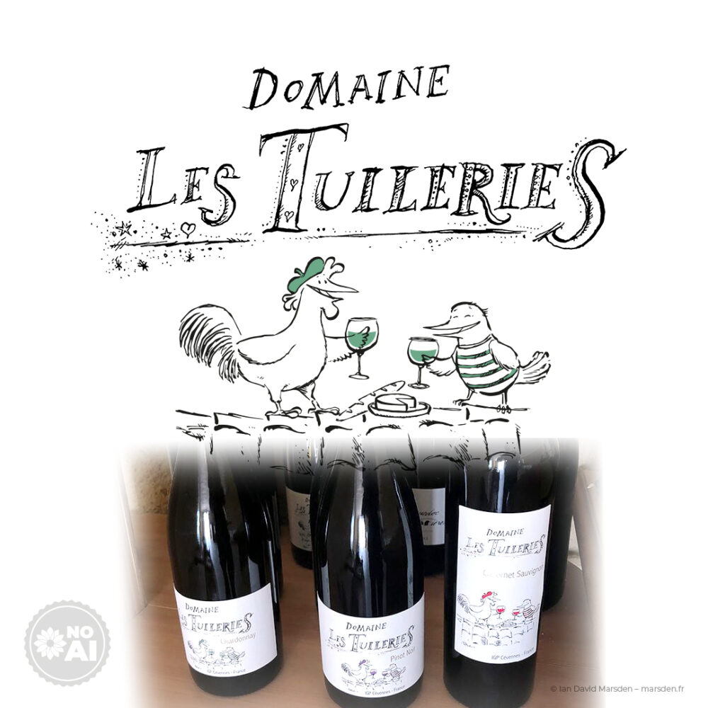 Domaine Les Tuileries wine label lineup bottles