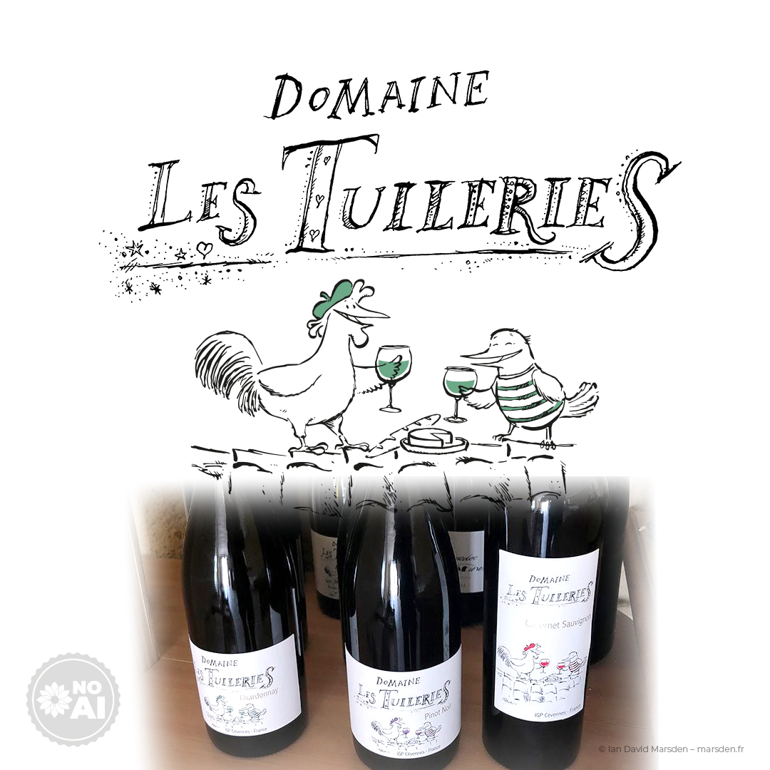 Domaine Les Tuileries wine label lineup bottles