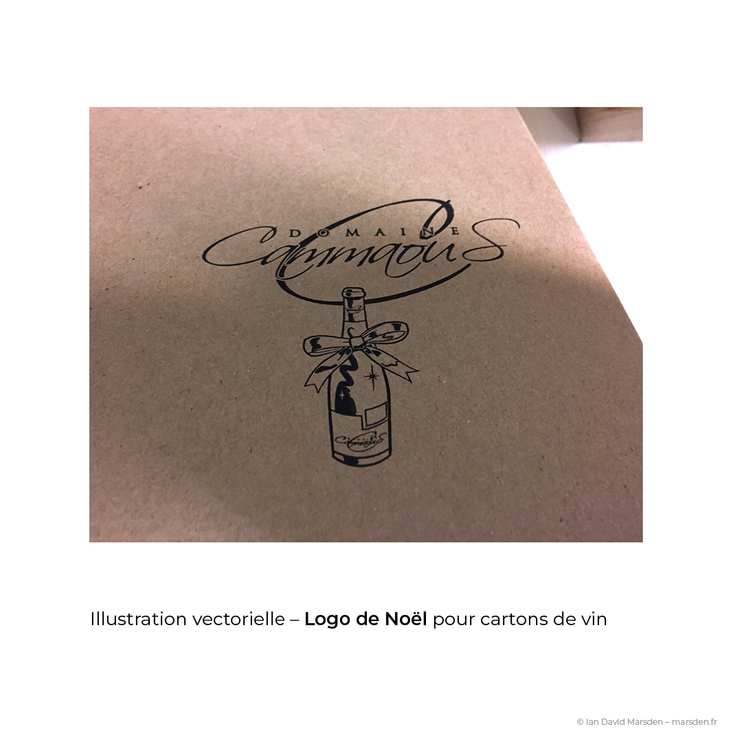 Christmas bottle wrap Domaine Cammaous logo