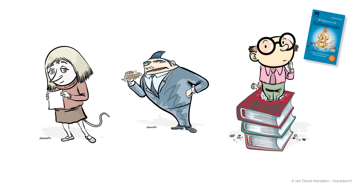 Kollegenzoo animals representing bureaucracy and internal office roles