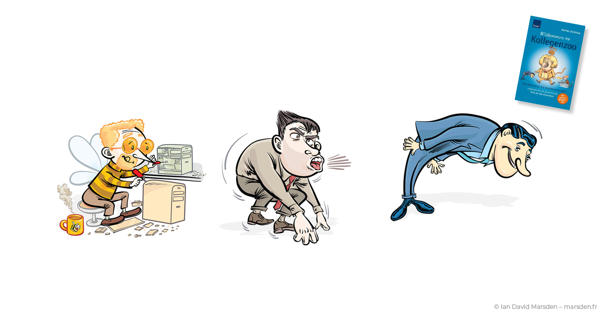 Kollegenzoo animals representing bureaucracy and internal office roles