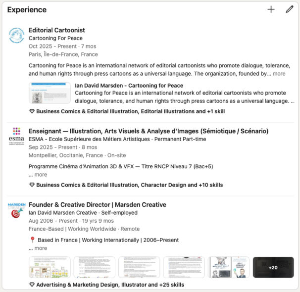 LinkedIn Profile Ian David Marsden | Illustration & Design Projects